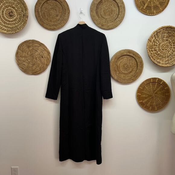 Vintage Virgo II Black Button Up Asymmetrical Long Sleeve Midi Dress 8 - Picture 3 of 8